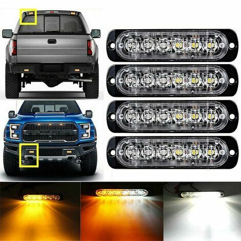 2018 Ford F-150 Flashing Strobe Lights for Trucks - Amber & White Strobe  Lights Package 