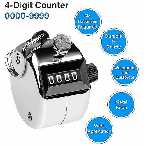 3Pcs Clicker Counters Compact Size Widely Used Mechanical 4-Digit Number  Count Hand Tally Counter Sports Accessories