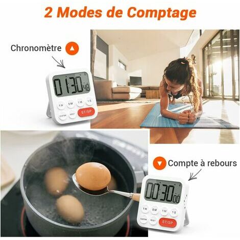 Kitchen Timer, Kitchen Timer, Digital Stopwatch And Countdown Timer For  Office Home School Exam, Kitchen Cooking Timer Countdown, 2 Pack