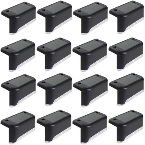 16 Pack Solar Deck Lights Outdoor, Warm Light LED Solar Powered Decking Lights Waterproof Solar Step Lights Outdoor for Deck, Stair, Step, Railing, Fence, Wall, Patio, Garden