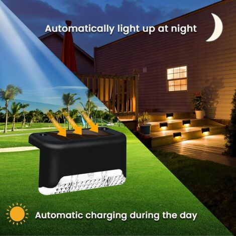 16 Pack Solar Deck Lights Outdoor, Warm Light LED Solar Powered Decking Lights Waterproof Solar Step Lights Outdoor for Deck, Stair, Step, Railing, Fence, Wall, Patio, Garden