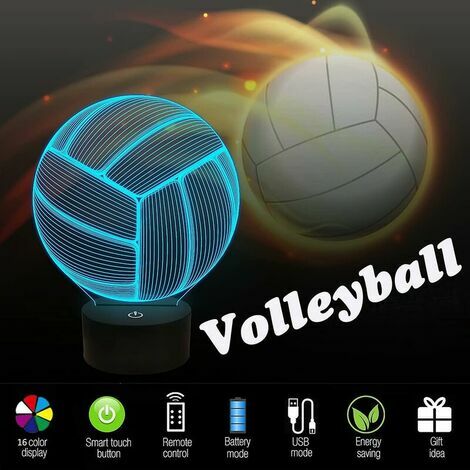 moon Volleyball 3d Night Light Sport Mood Illusion Lamp For Kids