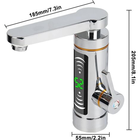 Instant Electric Hot Water Faucet, Fast Heating Faucet with LED Digital Display, 360° Rotating Hot and Cold Faucet, Electric Faucet Faucet Water Heater Bathroom Kitchen
