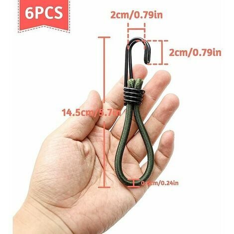 15pcs Plastic Coated Bungee Cord Hooks Spiral Cord Hook Ends For Elastic  Cord Ties (no Bungee Cord)