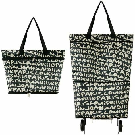 Foldable Shopping Bag with Wheels Reusable Collapsible Shopping Cart 2 in 1 Home Supermarket Large Capacity Bag 3363 (1/5)