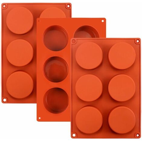 Round Cylindrical Candy Mold/Chocolate Covered Cookie Mold for Cookies Sandwiches Muffins Cakes Brownie Pudding Jelly (Random Color) - 3 Pieces (1/5)