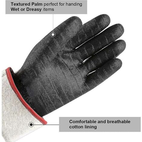 932f Extreme Heat Resistant BBQ Gloves, Long Sleeve Waterproof Gloves for Fryer, Cooking, Oven, Smoking, Flame Retardant, Oil Resistant Neop