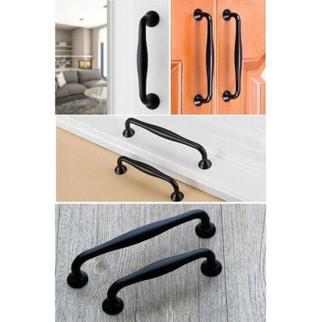 moon  20pcs Door Handle 128mm Center Distance Black Stick Kitchen Cabinet Drawer Bedroom Pull