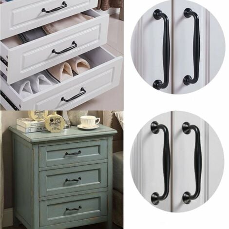 moon  20pcs Door Handle 128mm Center Distance Black Stick Kitchen Cabinet Drawer Bedroom Pull