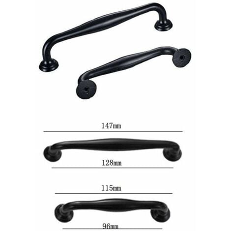 moon  20pcs Door Handle 128mm Center Distance Black Stick Kitchen Cabinet Drawer Bedroom Pull