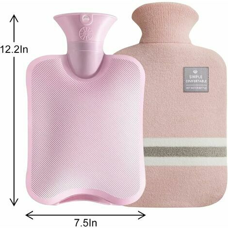 Hot Water Bottle with Fleece Cover 2 Liter Hot Water Bag for Pain Relief  Premium Classic Rubber Leopard Print Water Bag for Hot Cold Therapy Back  Pain Menstrual Cramps Great Gift for