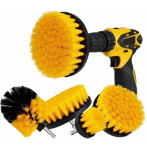1/4'' Electric Drill Brush Kit Electric Scrubber Brush Carpet Cleaner  Toilet Brush Car Cleaning For Kitchen Tile Window Bathroom