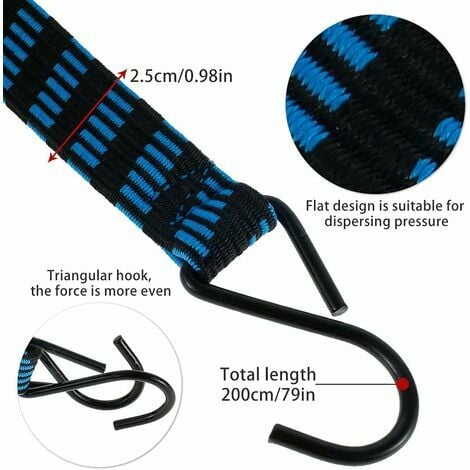 Bungee Cords, 5 Pack 2m Adjustable Bungee Cords with Hooks Heavy Duty ...