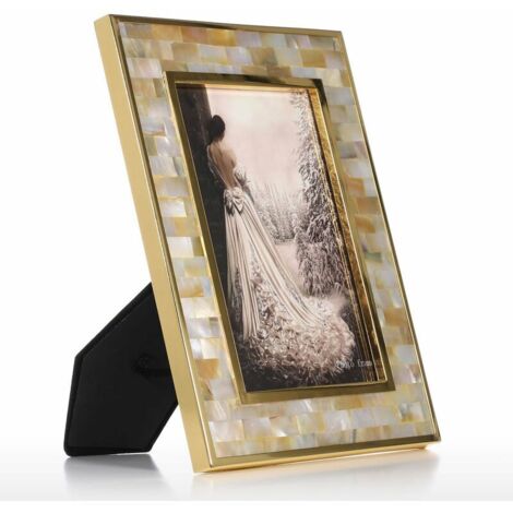 Shell God Frame Gold Shell Photo Frame Wooden Black Butterfly Shell Decoration, 6.4 0.4 ...