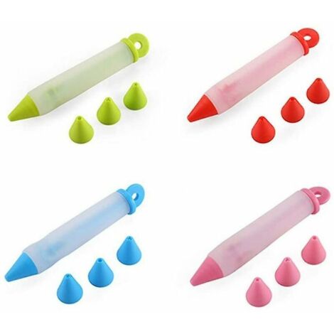4pcs Silicone Food Writing Pen Diy Decorating Pen Compatible With Cake Cookie