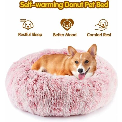 Pet Cat Bed, Anti-Slip Round Cat Bed for Indoor Cats, 40cm