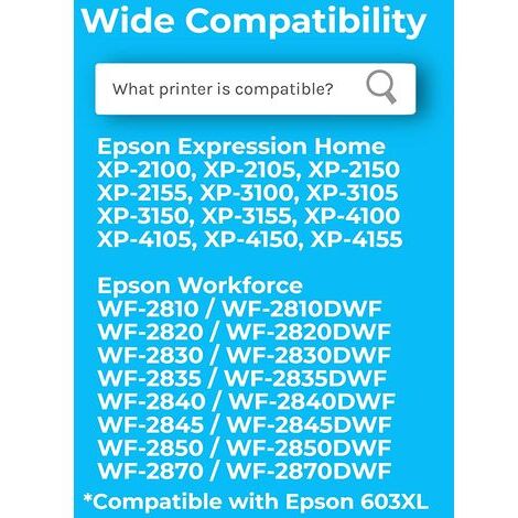 Druckerpatronen Set für Epson 603 XL XP2100 XP3100 XP4100 WF-2830 2835 2850  2840