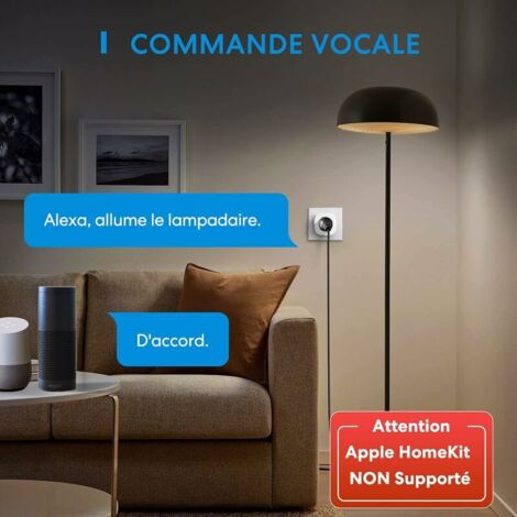 WiFi Smart Plug (FR), Smart Plug Compatible with Alexa, Google Home and SmartThings, Programmable French Plug with Remote Control, Voice Control and Time Function (3)
