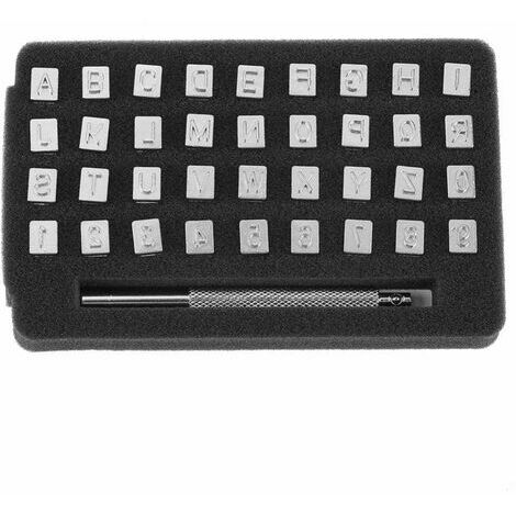 36pc Number Letter Stamp Punch Set for Imprinting Metal Leather