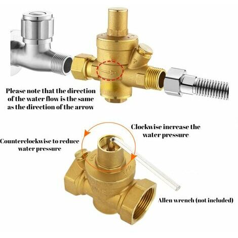 Moon Dn25 Adjustable Water Pressure Reducing Regulator, Gu.b Bon Brass 