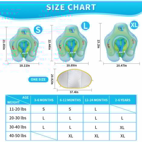 Snow  Inflatable Baby Ring With Detachable Pool Sun Canopy Floating Pool Swimming Pool Trainer, Inflatable Buoy For Kids Swimming Ring, Baby Pool Buoy For 6 - 36 Months，S(S),GU.B/bon