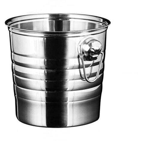 5L Cocktail Drink Stainless Steel Thickened Ice Bucket (Silver) 1 Piece (1/5)