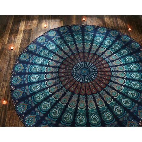 OrchidPeacock Mandala Round Tapestry Indian Fabric Wall Hanging Round ...