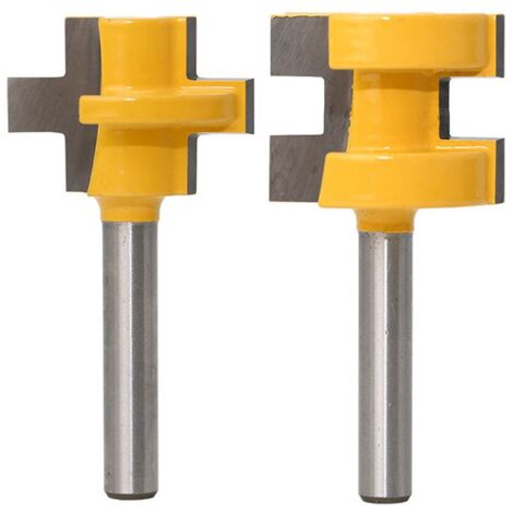1/4 Inch Shank Set of 2 Pieces Matched Tongue Groove Router Bit Set Woodworking Tool Carbide Milling Cutter (1/5)