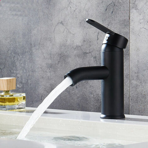 RoseMatt black faucet copper bathroom faucet hot and cold water basin unique retro design ...