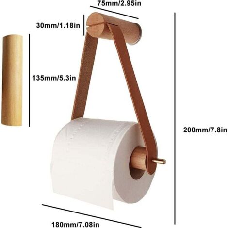 Pink  Wooden Roll Holder Storage Toilet Paper Dispenser Box Holder Bathroom Accessories - Brown