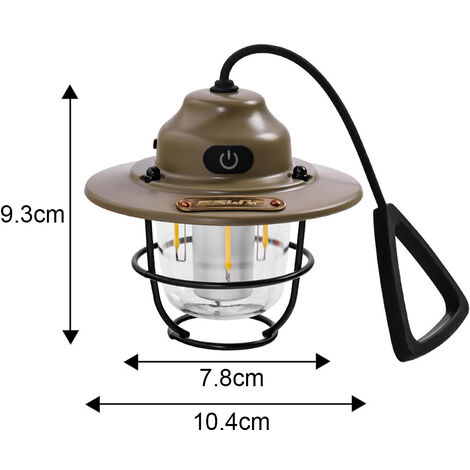 LED Hurricane Lamp, 19cm Dimmable Battery Hanging Storm Lantern