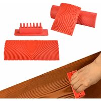 Pieces Rubber Wood Grain Tool Wood Grain Painting Tools Imitation Wood  Grain Comb Decor Faux Wood