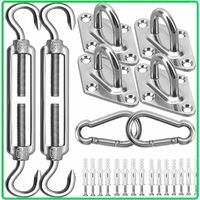 Sun Shade Sail Hardware Kit 5 Inch For Triangle Rectangle Outdoor Sun Shade Sails Installation In Lawn And Garden, Anti-Rust Stainless Steel Sail Shade Hardware