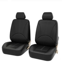 Universal PU Leather Artificial Leather Car Seat Cover Set of 4 Pieces Black