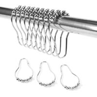 Shower Curtain Hooks, Shower Curtain Rings Stainless Steel Sliding Metal Hook 12pcs