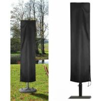 Garden Cantilever Parasol Cover Made of 210D Oxford Waterproof, Garden Parasol Cover, Cantilever Parasol Cover Anti-UV/Dust/Rain/Wind (240x57x57cm, Black)