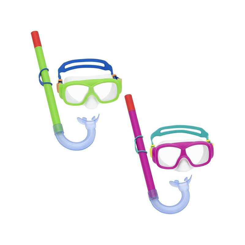 Set de plongée masque et tuba enfants 3/6 ans - 2 couleurs aléatoires