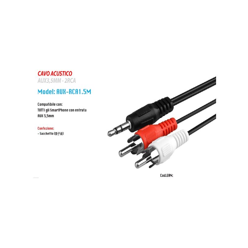goobay Câble Adaptateur Audio AUX, Jack 3,5 mm vers Prise RCA