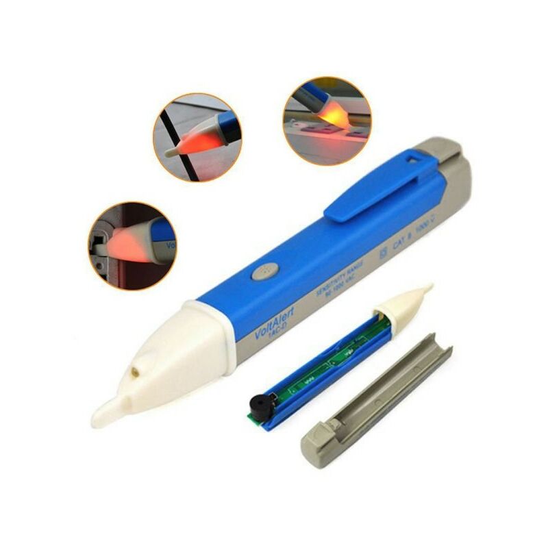 Stylo de test de tension stylo détecteur de testeur de tension électrique  sans contact avec lumière LED (pas de batterie) stylo testeur de tension  d'instrument de mesure (1 pièces)