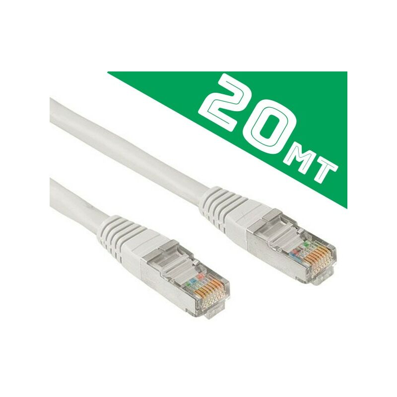 Câble réseau Ethernet Lan RJ45 20 mètres Cat5 Coil déjà câblé et testé