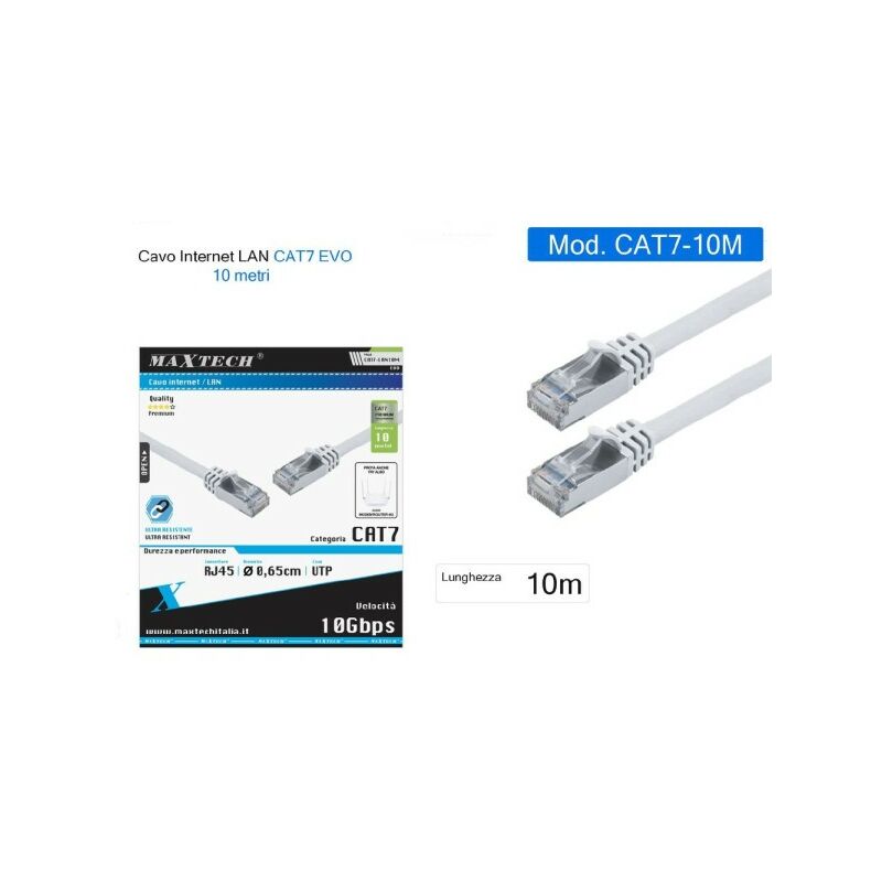 Câble Ethernet 0,5m Cat 7, Cable Patch LAN Noir, Haut Debit 10Gbit