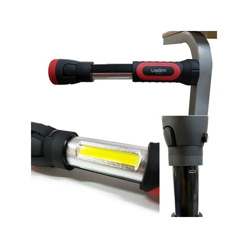 Lampe torche rechargeable USB torche LED travail lumière Portable  magnétique COB crochet suspendu pour lampe de réparation de camp -  Cdiscount Auto