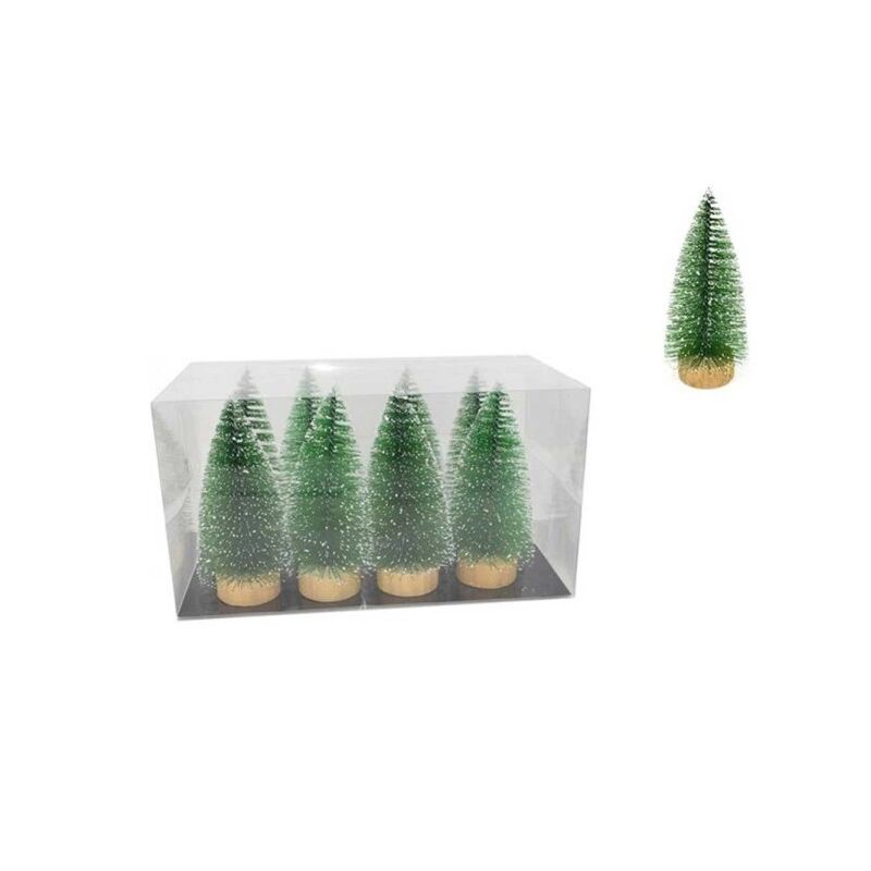 FIGURINE SAPIN ENNEIGÉ ARTIFICIEL SAC JUTE 20CM