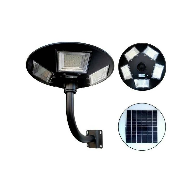Projecteur solaire noir eclairage puissant panneau solaire déporté LED  blanc COOPER BLACK H22cm avec détecteur de mouvement orientable