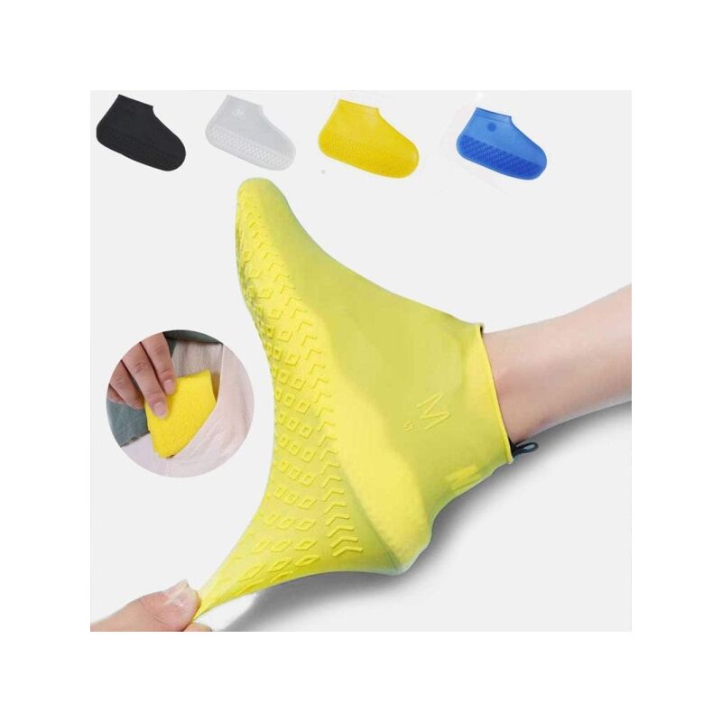 Couvre-chaussures imperméables et antidérapants, en Silicone, imperméables  et résistants au sable, pour l'extérieur, réutilisables - AliExpress