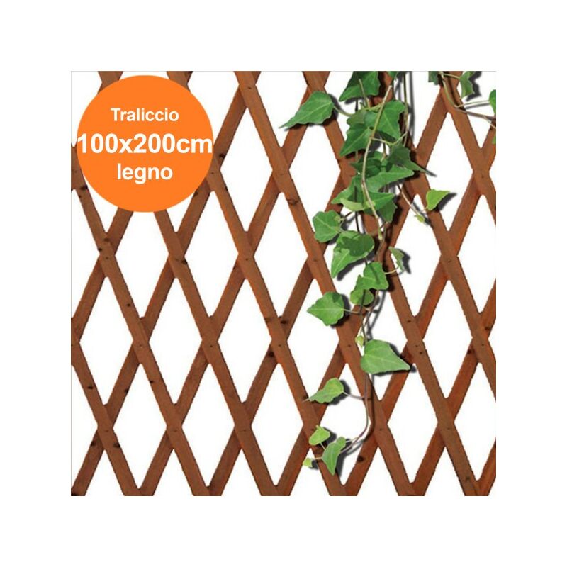 Treillis Extensible Bois Naturel avec Set de fixation – 100x200cm