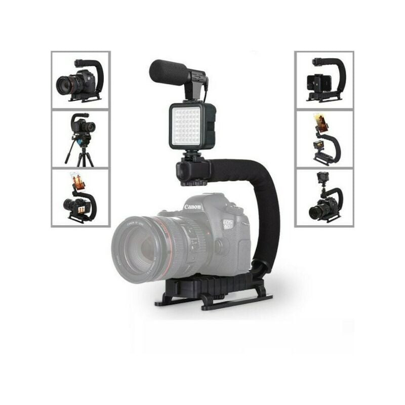Stabilisateur de caméra vidéo avec pince pour téléphone GoPro, Camera