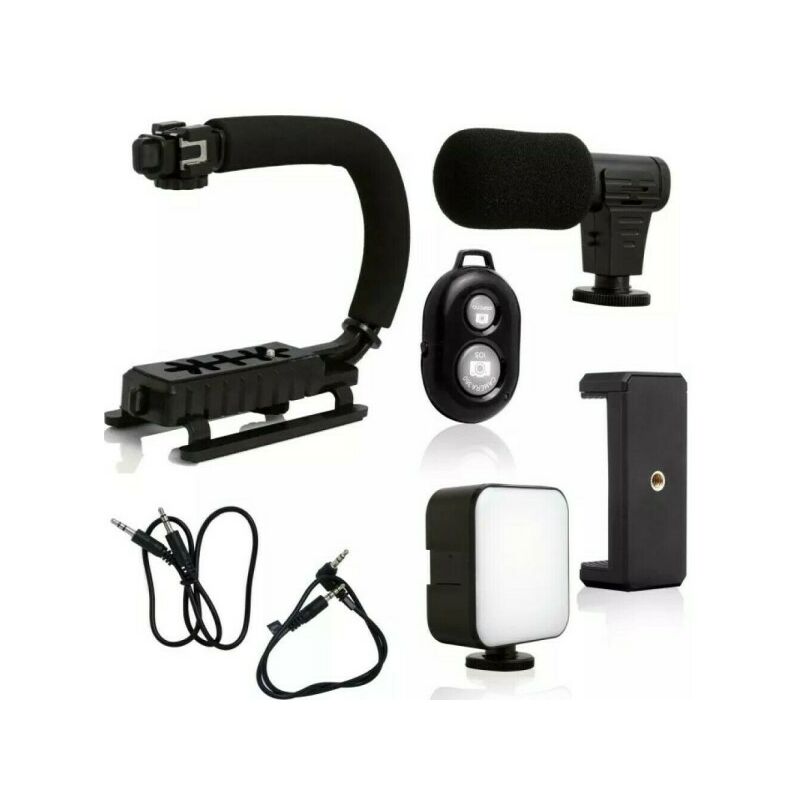 Stabilisateur de caméra Portable AY49U/C, , Microphone, lumière d'appoint,  pour téléphone Portable Android, diffusion en