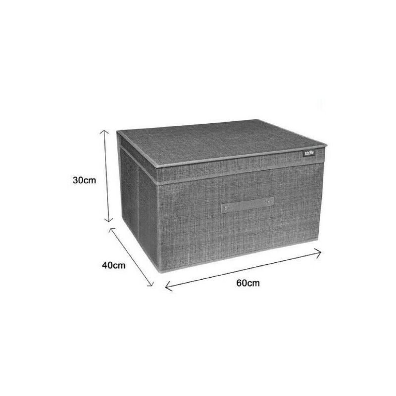 Boite en tissu carrée avec housse sous vide intégrée - 40 x 40 x 25 cm -  Gris