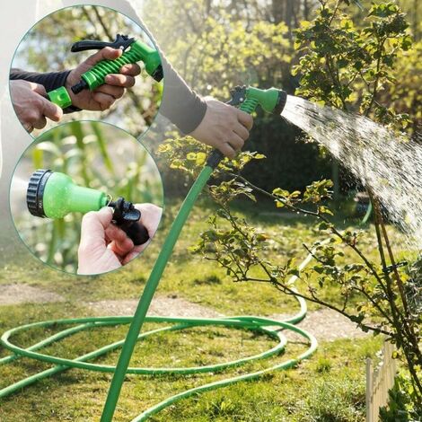 Tuyau d'Arrosage Extensible 2,5-7,5M Pistolet Eau Multifonction Jet  Pulvérisateur